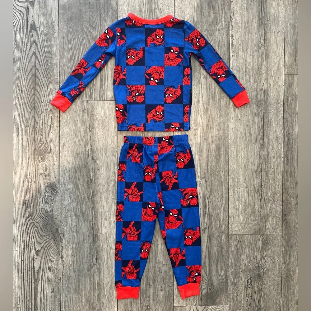 Marvel Spiderman Toddler Boy Long Sleeve Pant 2 Piece Pajama Set Red Blue 4T